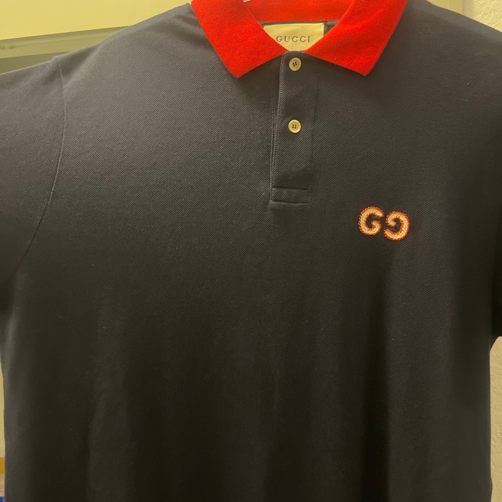 Gucci Black Polo with Red Accents